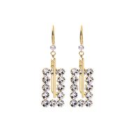 Temperament Fashion Geometric Earrings Retro Crystal Diamond Earrings Design Exaggerated Zircon Earrings sku image 1