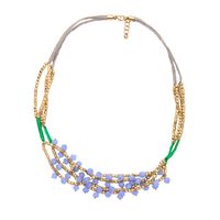 Graceful And Fashionable Ol Necklace Internet Celebrity Same Style Purple Crystal Gem Necklace European And American Atmosphere Multilayer Collarbone Necklace Wholesale sku image 1