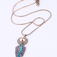 Retro Trend Feather Necklace Harajuku Style Hip-hop Necklace Same Paragraph Long Temperament Sweater Chain sku image 1