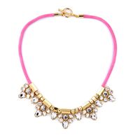 European And American Super Shiny Elegant Clavicle Chain Design Fashion Pink Rope Necklace Hong Kong Style Vintage Sweater Chain Necklace Fashion sku image 1