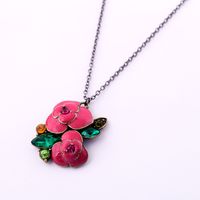 Fashion Ethnic Flower Necklace Autumn And Winter Collocation Temperament Sweater Chain Design Sense Flower Necklace Trend sku image 1