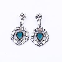 Fashion Earrings Sweet Small Fresh Gemstone Stud Earrings Super Flash Diamond-studded Forest Ear Jewelry Trend sku image 1