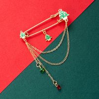 Christmas Series Alloy Color Dripping Oil Christmas Tree Snowflake Chain Brooch sku image 2