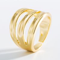 Cross-border Creative Personality Copper Plated 18k Real Gold Geometric Gold Ring Temperament Open Index Finger Ring sku image 2
