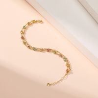 New Multi-layer Bracelet Female 18k Real Gold Electroplating Mixed Color Zircon Elegant Jewelry Adjustable main image 3