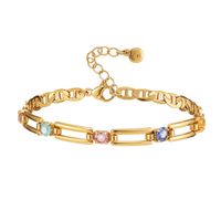 Nueva Pulsera De Tendencia De Oro Real De 18 Quilates Chapado En Cobre, Temperamento De Circón Hueco Creativo, Joyería Pequeña Al Por Mayor main image 2