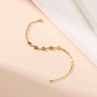 Fashion Bracelet Female Color Zircon Geometric Jewelry Copper Plated 18k Real Gold Small Jewelry For Friends main image 3