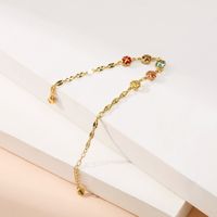 Fashion Bracelet Female Color Zircon Geometric Jewelry Copper Plated 18k Real Gold Small Jewelry For Friends main image 5