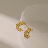 Retro Geometric Multi-layer Woven Niche Design Twist Earrings Copper Plated 18k C-shaped Trend Earrings Wholesale main image 5