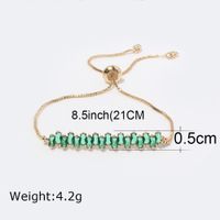 Korean Style Rectangular Adjustable Fashion Zircon Bracelet Retro Drag Bracelet main image 6