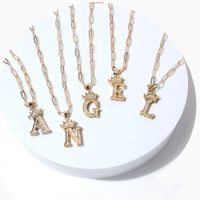 Fashion Zircon Crown 26 English Letter Pendant Trendy Simple Personality Necklace Necklace main image 1
