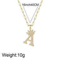 Fashion Zircon Crown 26 English Letter Pendant Trendy Simple Personality Necklace Necklace main image 6