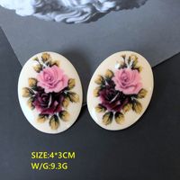 Retro Earrings European And American Style Elegant Oval Statue Angle Flower Resin Silver Needle Stud Earrings main image 5