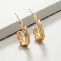 Neue Mode Französisch Retro Geometrische Verzerrte Übertriebene Ohrringe Einfache Kreative Design Metalllegierung Ohrringe main image 1