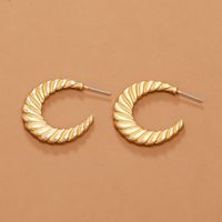 Fashion C Shape Plating Alloy Artificial Gemstones Earrings Ear Studs main image 4
