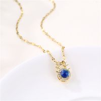 Zircon Necklace Female Forest Deer Christmas Temperature Change Color Pendant Clavicle Chain Set main image 4