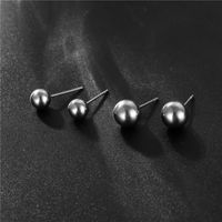 Stainless Steel Bead Pin 4/6mm Peas Earrings European And American Small Ball Earrings Wholesale main image 6