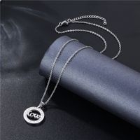 Cross-border Love Letter Necklace Necklace Stainless Steel Style Pendant Ceramic Clay Rhinestone Clavicle Chain Jewelry main image 5