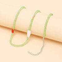 Ethnic Style Crystal Flower Choker Necklace Summer Niche Design Fashion Beaded Clavicle Chain main image 1