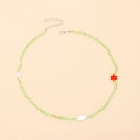 Ethnic Style Crystal Flower Choker Necklace Summer Niche Design Fashion Beaded Clavicle Chain main image 3