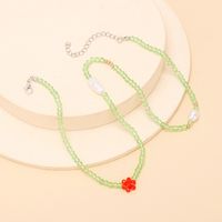 Ethnic Style Crystal Flower Choker Necklace Summer Niche Design Fashion Beaded Clavicle Chain main image 4