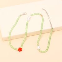 Ethnic Style Crystal Flower Choker Necklace Summer Niche Design Fashion Beaded Clavicle Chain main image 5