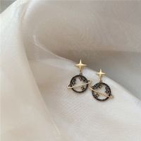 Creative Asteroid Earrings Temperament Korean Personality Planet Earrings New Retro Silver Needle Earrings main image 2