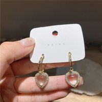 Korea Micro-inlaid Zircon Transparent Love Earrings S925 Silver Needle Earrings main image 5
