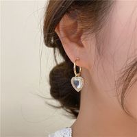 Korea Micro-inlaid Zircon Transparent Love Earrings S925 Silver Needle Earrings main image 6