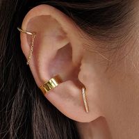 Fashion Jewelry Simple Metal Single Side Earrings Ear Clip Earrings Set main image 1
