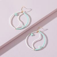 Qingdao Davey European And American Fashion Jewelry Rice-shaped Beads Stringed Beads Yin And Yang Exaggerated Earrings Girls Earrings main image 1