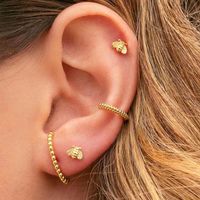 Fashion Jewelry Simple Metal Single Side Earrings Bee Earrings Ear Clip Earrings Set main image 2