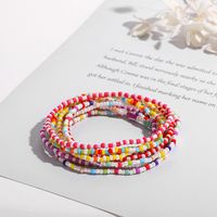 2021 European And American New Cross-border Bracelet Factory Direct Sales Ornament Personality Handmade Colorful Flower Beads Bracelet Set main image 3