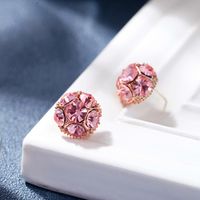 Small Simple Pink Diamond Earrings S925 Silver Needle Design Crystal Diamond Earrings Jewelry Trend main image 5