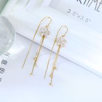 French Earrings Long Personality Zircon Tassel Earrings main image 1