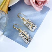 Temperament Fashion Geometric Earrings Retro Crystal Diamond Earrings Design Exaggerated Zircon Earrings main image 1