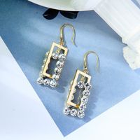 Temperament Fashion Geometric Earrings Retro Crystal Diamond Earrings Design Exaggerated Zircon Earrings main image 3