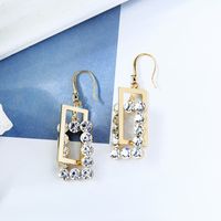 Temperament Fashion Geometric Earrings Retro Crystal Diamond Earrings Design Exaggerated Zircon Earrings main image 4