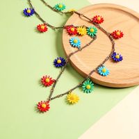 Temperament Simple Flower Necklace Small Fresh Long Sweater Chain Flower Necklace Tide main image 2
