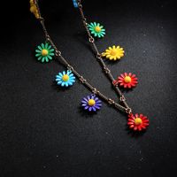Temperament Simple Flower Necklace Small Fresh Long Sweater Chain Flower Necklace Tide main image 5