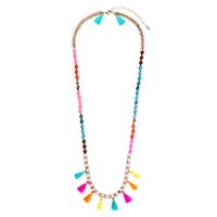 Korean Style Bohemian Ethnic Style Necklace High Profile Retro Tassel Sweater Chain Design Temperament Gem Clavicle Chain main image 6