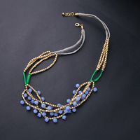 Graceful And Fashionable Ol Necklace Internet Celebrity Same Style Purple Crystal Gem Necklace European And American Atmosphere Multilayer Collarbone Necklace Wholesale main image 1