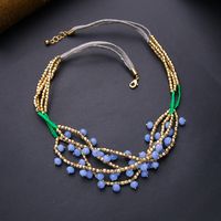 Graceful And Fashionable Ol Necklace Internet Celebrity Same Style Purple Crystal Gem Necklace European And American Atmosphere Multilayer Collarbone Necklace Wholesale main image 3