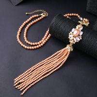 Korean Style Long Fringed Pearl Necklace National Fashion Ethnic Sweater Chain Fashion Temperament Necklace Internet Influencer Street Snap Necklace main image 5