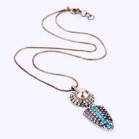 Retro Trend Feather Necklace Harajuku Style Hip-hop Necklace Same Paragraph Long Temperament Sweater Chain main image 1