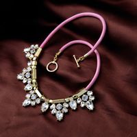 European And American Super Shiny Elegant Clavicle Chain Design Fashion Pink Rope Necklace Hong Kong Style Vintage Sweater Chain Necklace Fashion main image 1