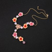 Creative Flower Earrings French Style Small Fresh Temperament Necklace Matching Jewelry Sweater Chain Clavicle Chain main image 5