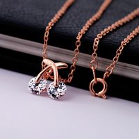 Korean Style Creative Cherry Necklace Sweet Girl Necklace Mori Style In Japan And Korea Temperament Clavicle Chain Fresh Cute Sweater Chain main image 3