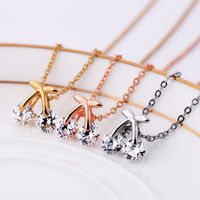 Korean Style Creative Cherry Necklace Sweet Girl Necklace Mori Style In Japan And Korea Temperament Clavicle Chain Fresh Cute Sweater Chain main image 4