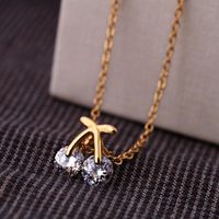 Korean Style Creative Cherry Necklace Sweet Girl Necklace Mori Style In Japan And Korea Temperament Clavicle Chain Fresh Cute Sweater Chain main image 5